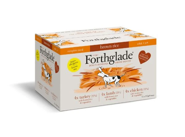 Forthglade Dog - Adult Complete Brown Rice Chicken, Lamb & Turkey Multi Pack 12x395g Pouches 3 Forthglade Dog - Adult Complete Brown Rice Chicken, Lamb & Turkey Multi Pack 12x395g Pouches