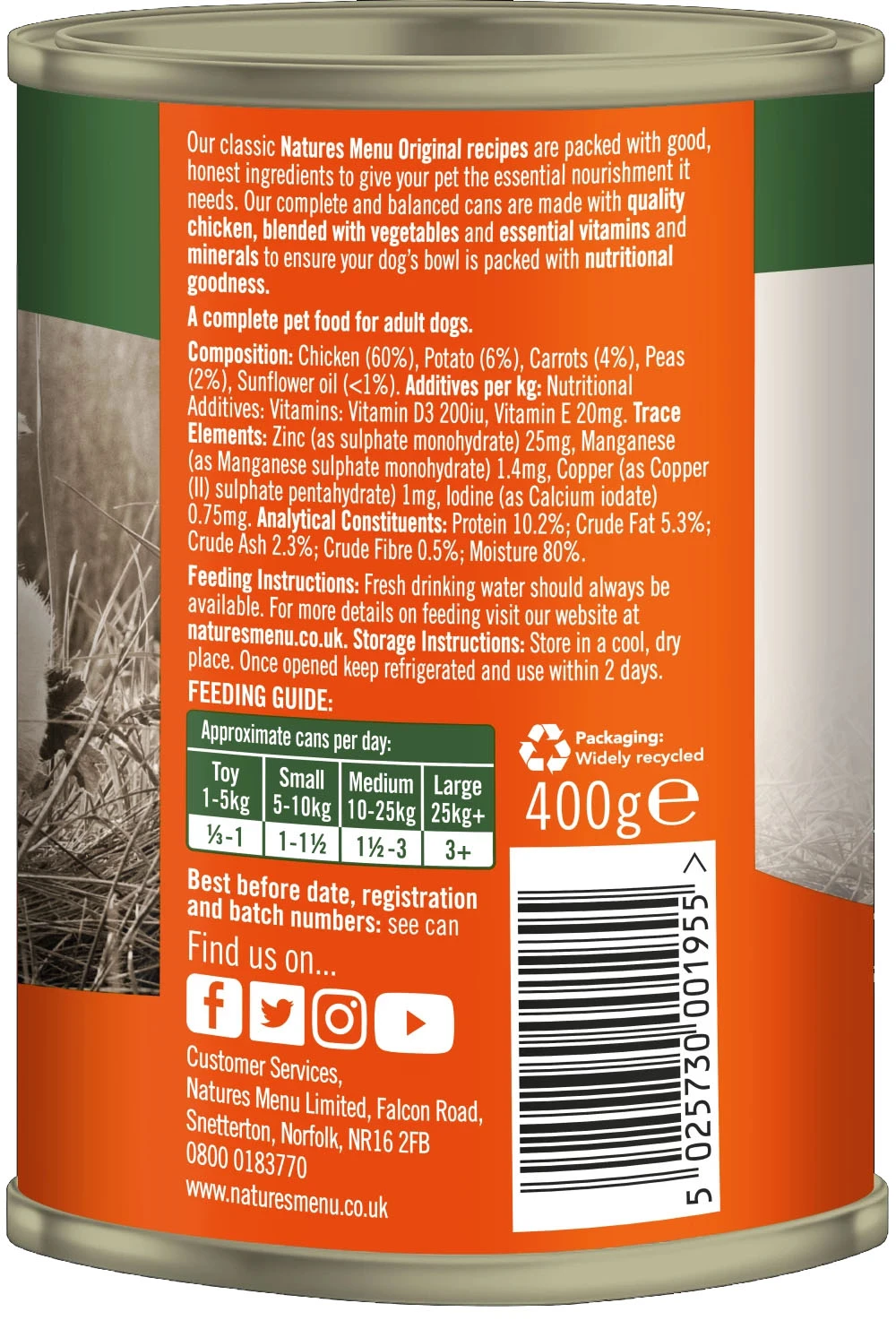 Natures Menu Dog - Original Cans Chicken 12x400g 4 Natures Menu Dog - Original Cans Chicken 12x400g - Image 2