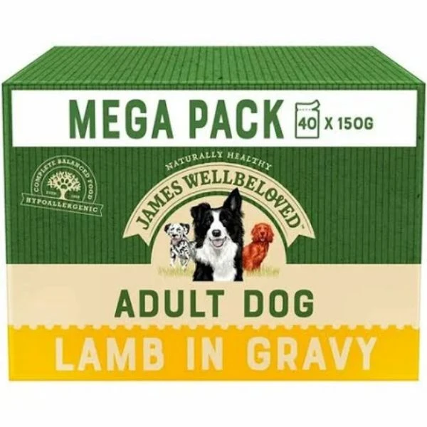 James Wellbeloved Dog - Adult Lamb Mega Pack Pouches 40x150g 3 James Wellbeloved Dog - Adult Lamb Mega Pack Pouches 40x150g